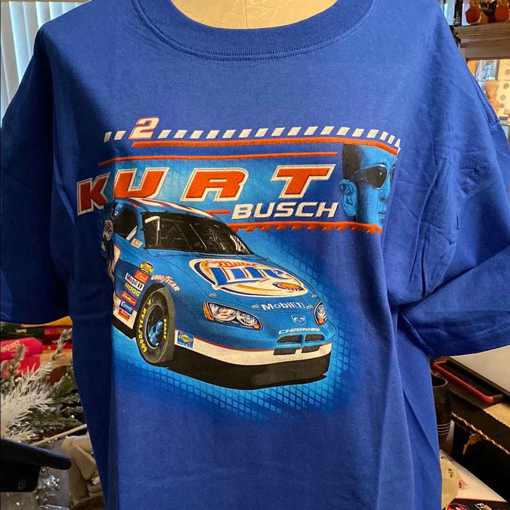 Kurt Busch Miller Lite NASCAR T Shirt Size xl